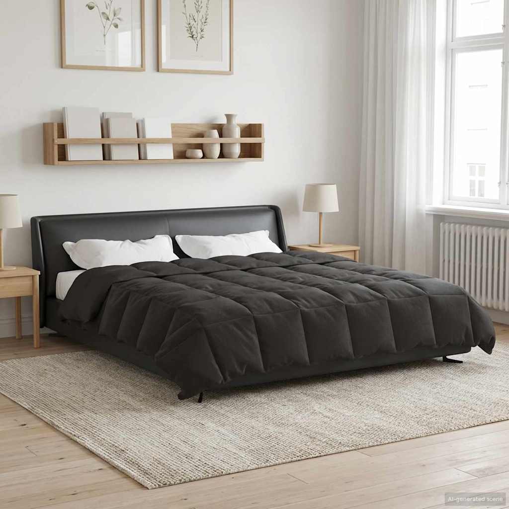 Duvet de ano inteiro antracite 200 x 220 cm microfibra