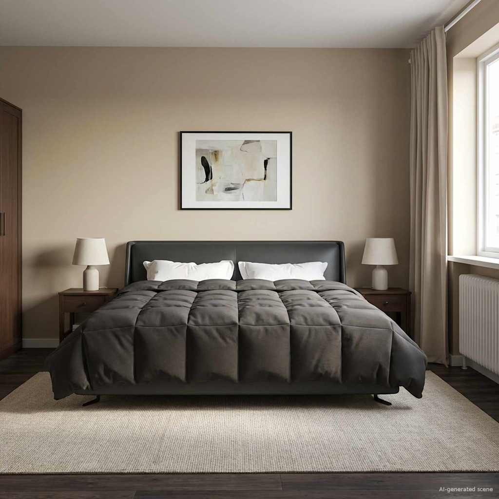 Duvet de ano inteiro antracite 200 x 220 cm microfibra
