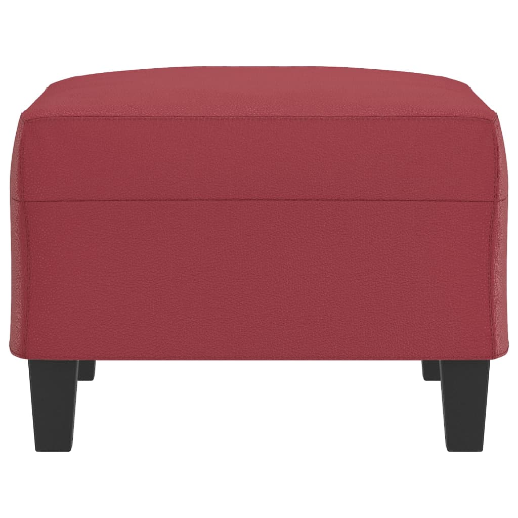 Apoio de pés 70x55x41 cm couro artificial vermelho tinto
