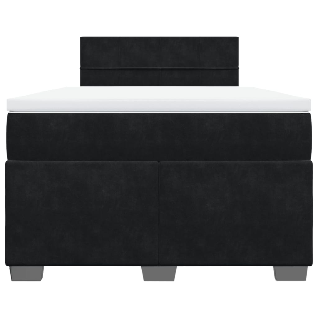 Cama boxspring com colchão 120x190 cm veludo preto