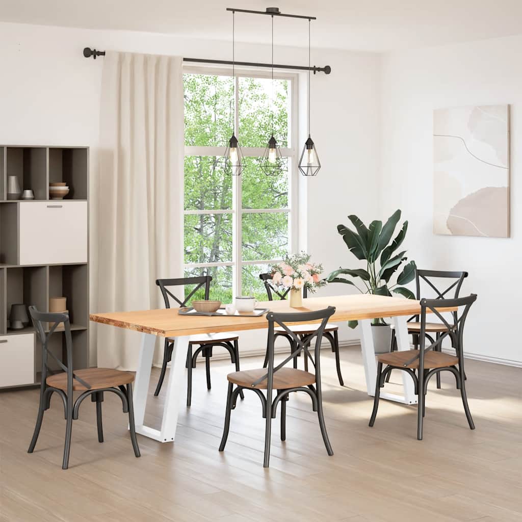Pés para mesa de jantar em formato de u, 2 peças, branco, 60x(72-73) cm, aço