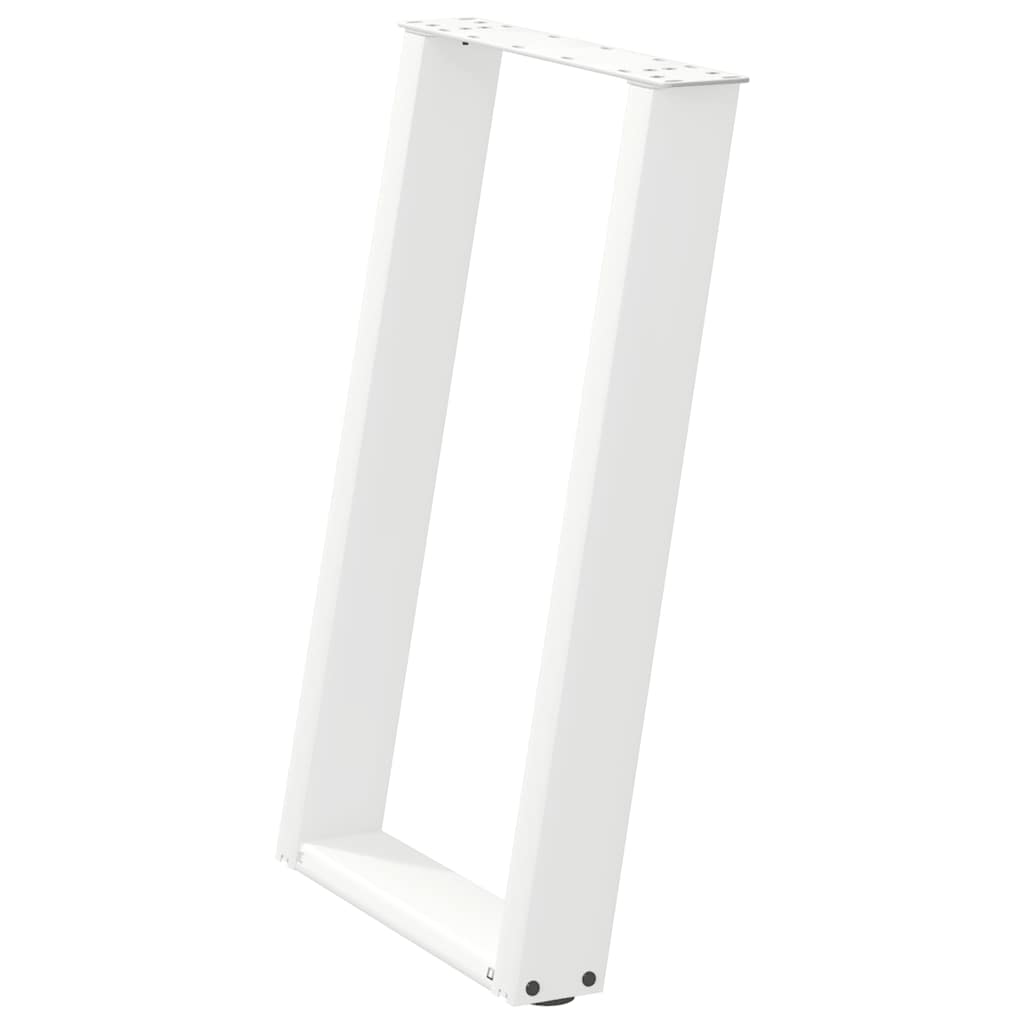 Pés para mesa de jantar em formato de u, 2 peças, branco, 60x(72-73) cm, aço