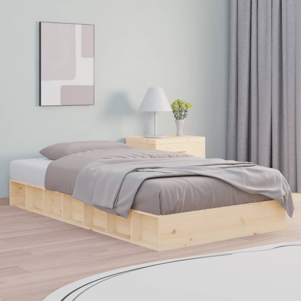 Estrutura de cama pequena casal 120x190 cm pinho maciço