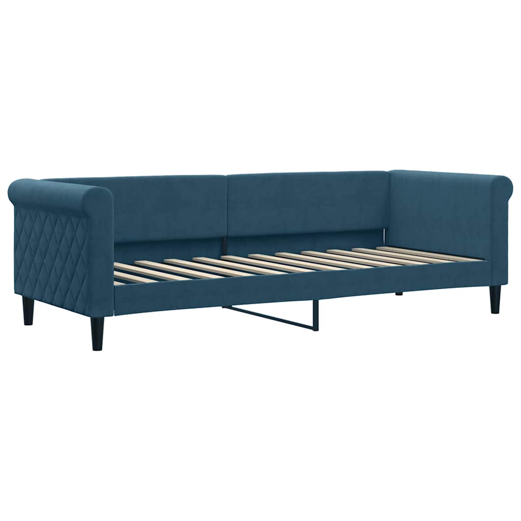 Sofá-cama com colchão 80x200 cm veludo azul