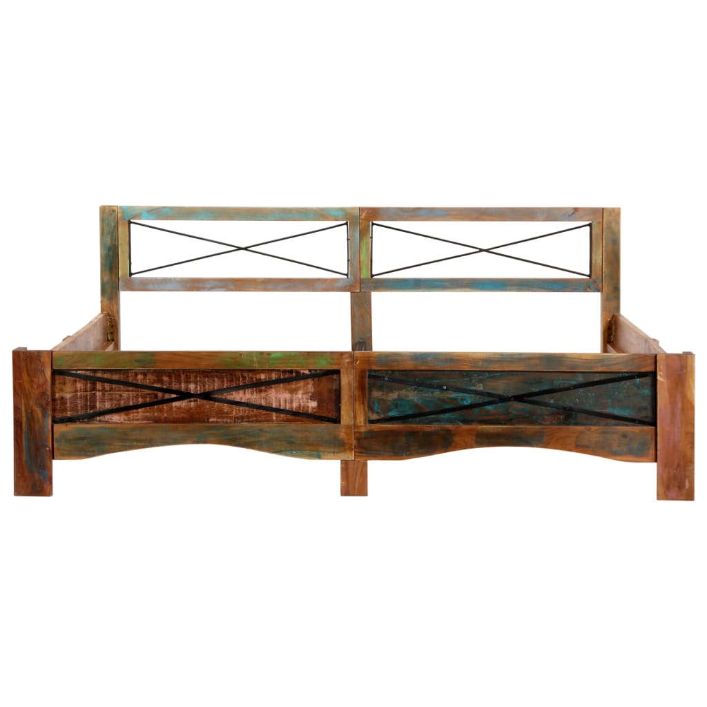 Estrutura de cama madeira recuperada maciça 180x200 cm