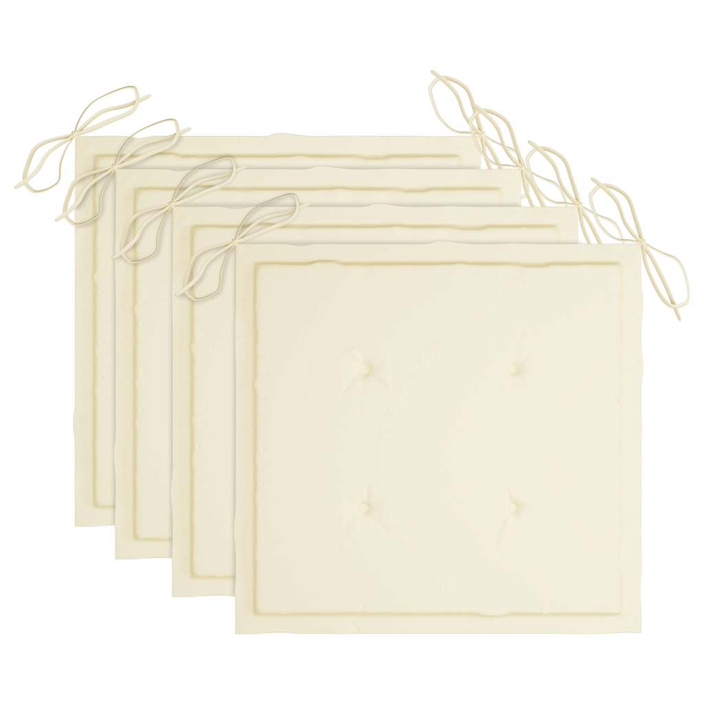 Cadeiras exterior dobráveis c/ almofadões 4 pcs acácia maciça