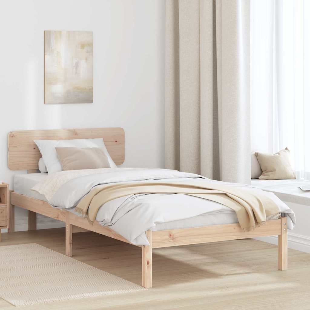 Estrutura da cama com cabeceira natural 90 x 200 cm