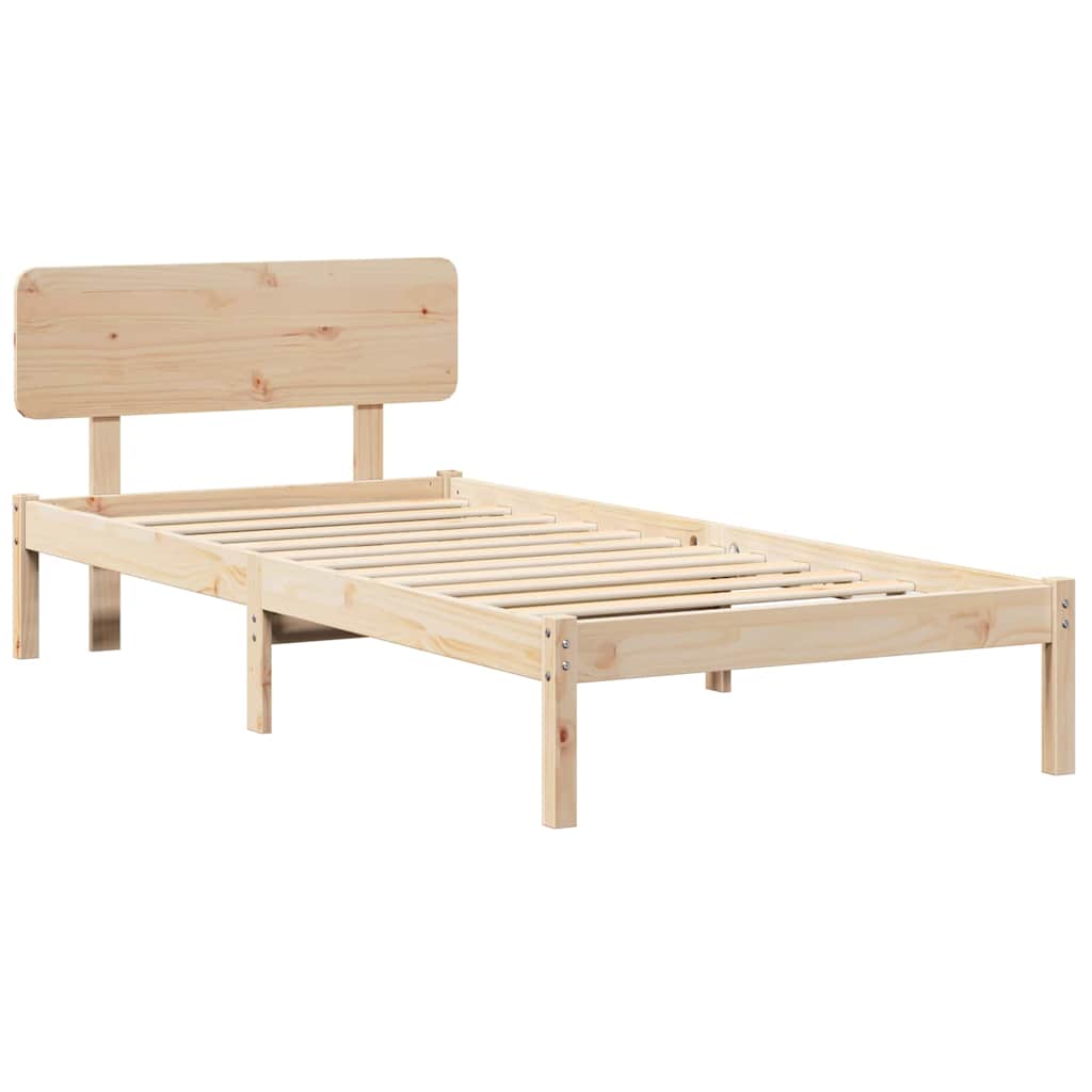 Estrutura da cama com cabeceira natural 90 x 200 cm