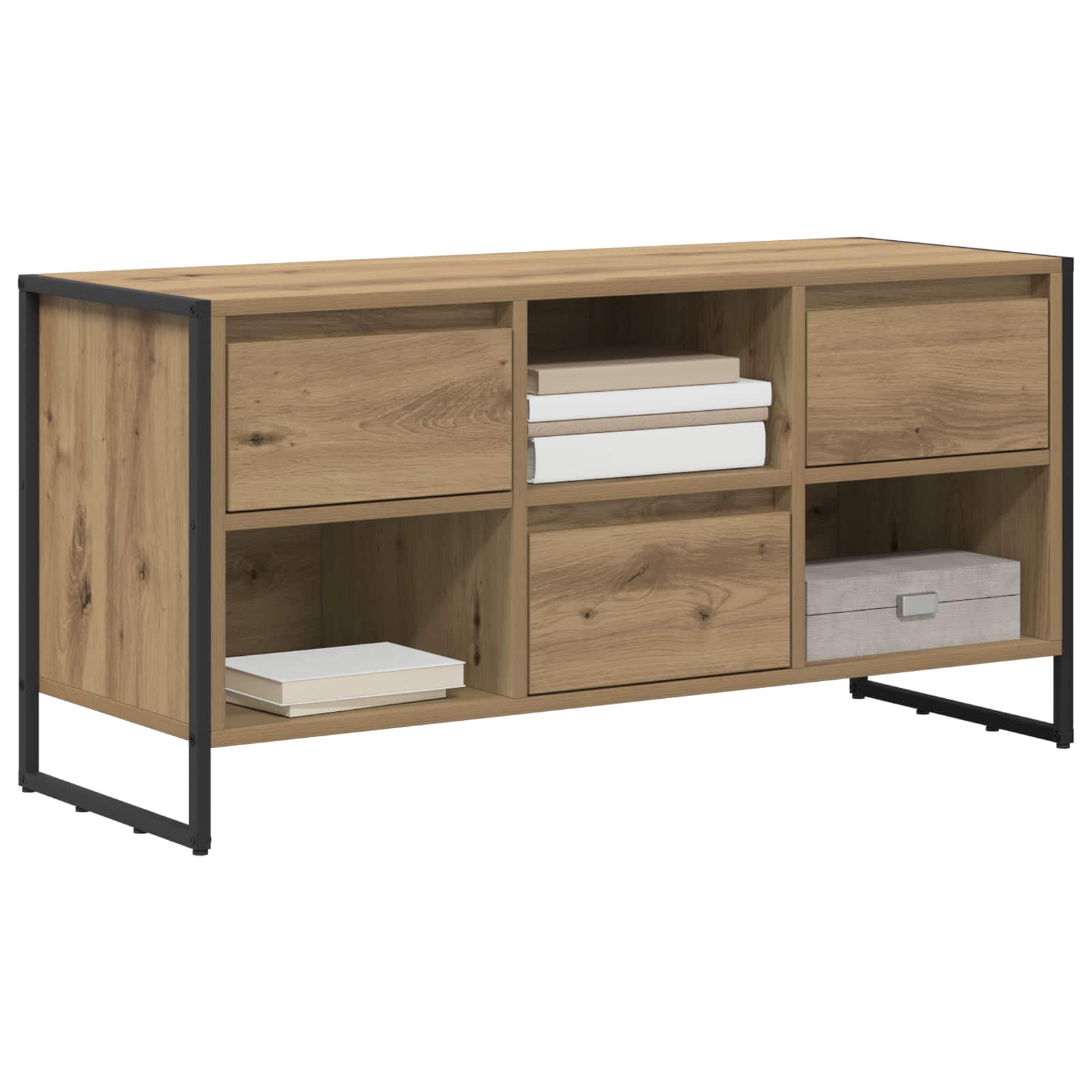 Gabinete para TV 100 x 36 x 49,5 cm carvalho artesanal