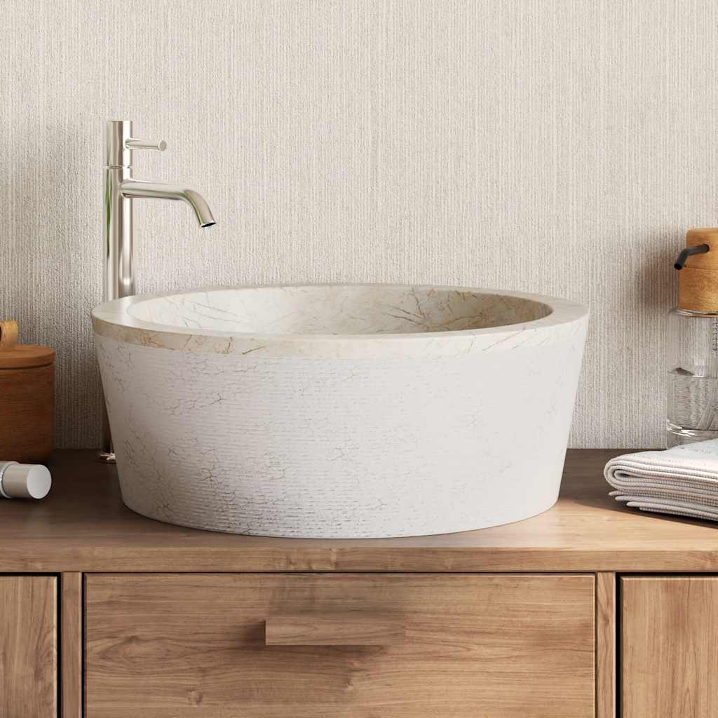 Lavatório ø40x15 mármore cor creme