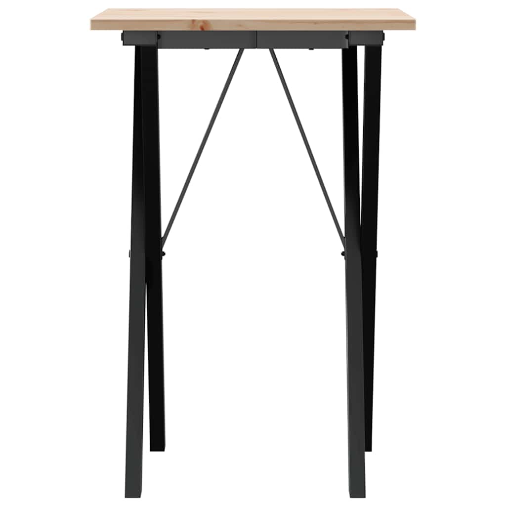 Mesa de jantar estrutura em x 50x50x75 cm pinho e aço