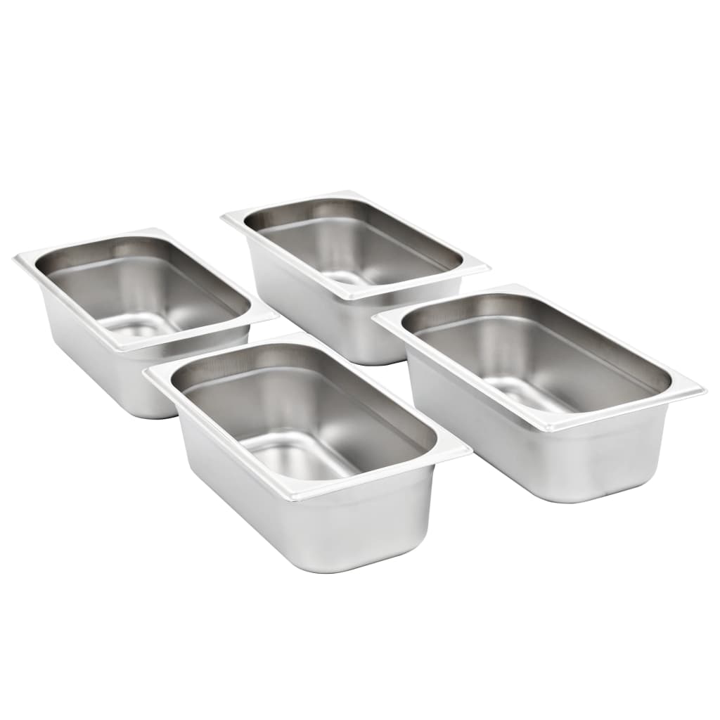 Recipientes gastronorm 8 pcs gn 1/3 100 mm aço inoxidável