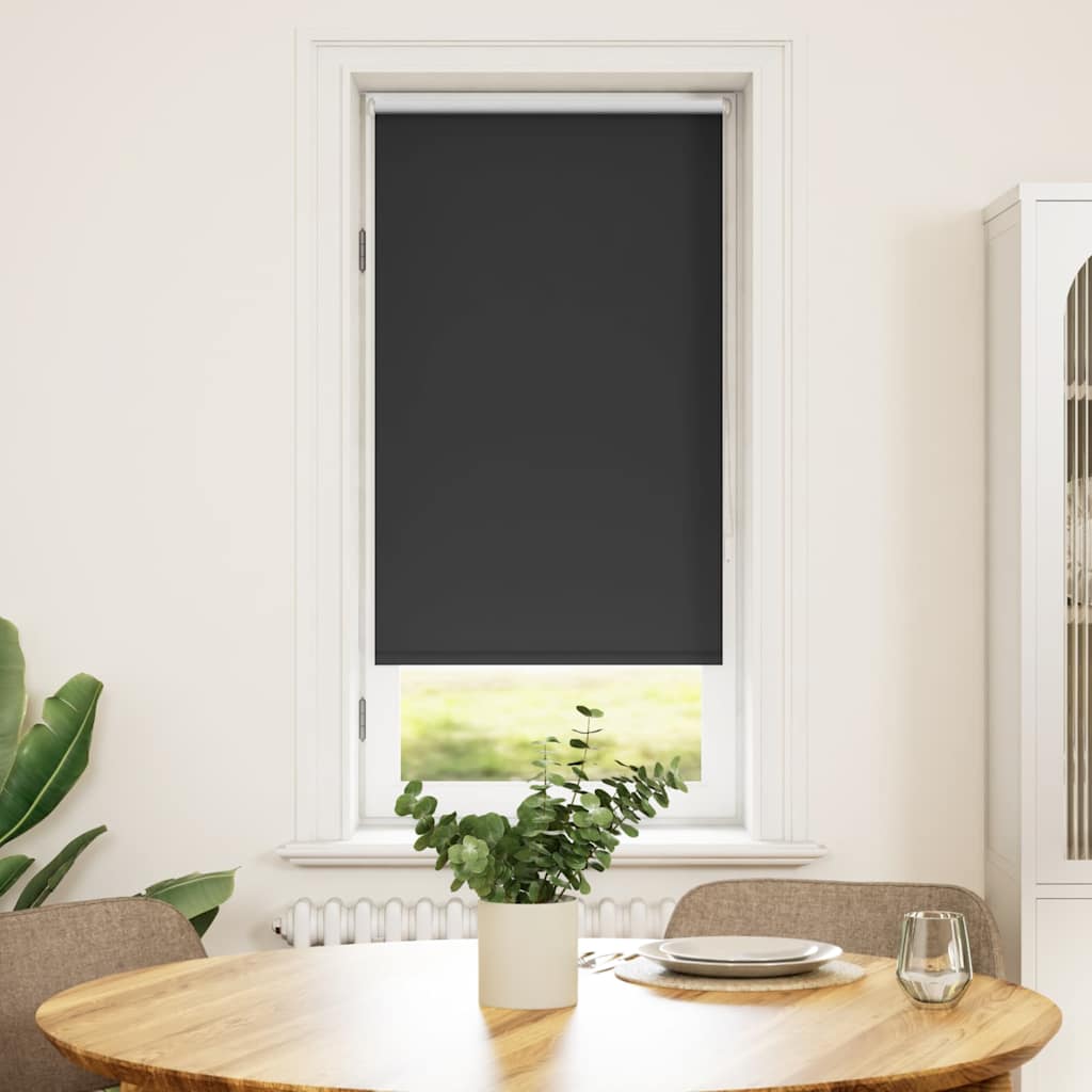 Cortina de rolo blackout, 44,4 x 100 cm, largura do tecido 40 cm, preta.
