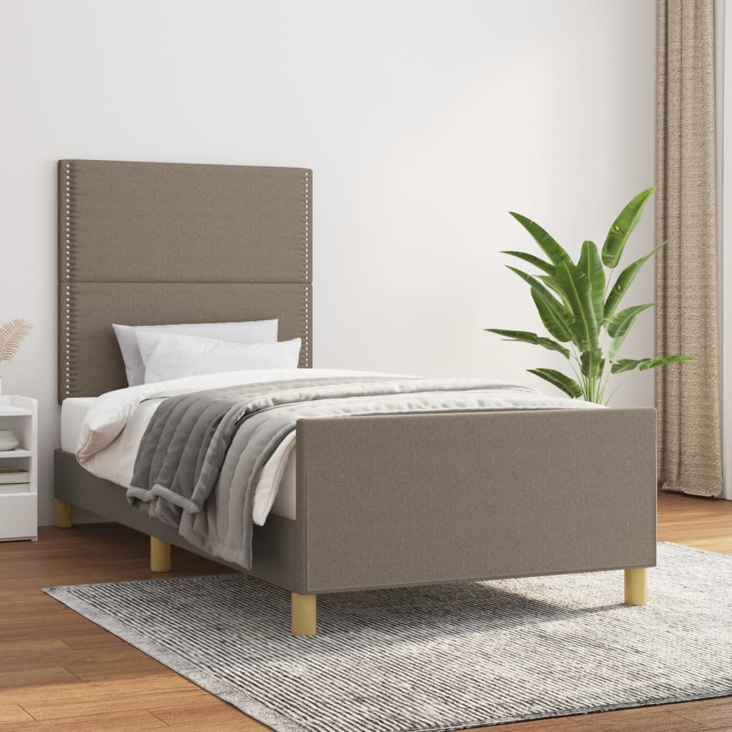 Estrutura cama sem colchão 90x200 cm tecido cinza-acastanhado