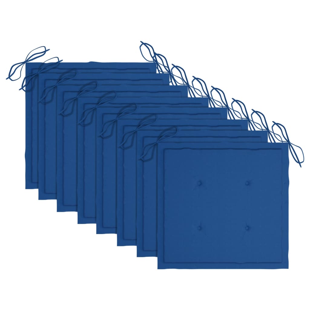 Cadeiras de jantar p/ jardim 8 pcs c/ almofadões acácia maciça