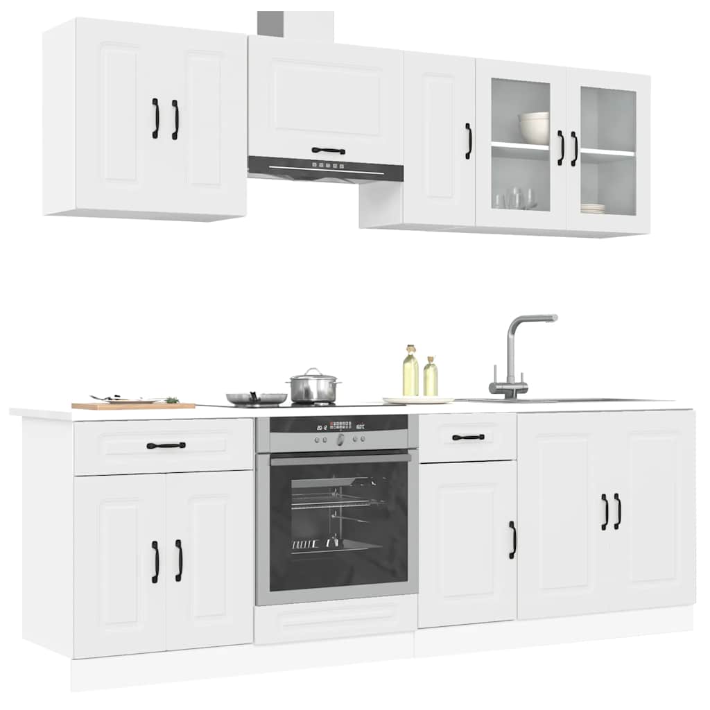 8 Peças armário de cozinha conjunto kalmar branco