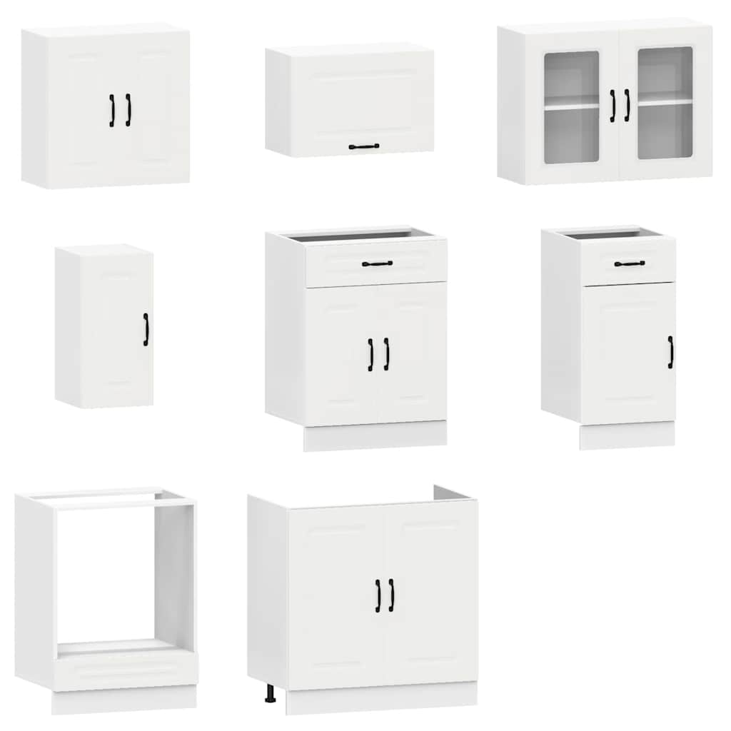 8 Peças armário de cozinha conjunto kalmar branco