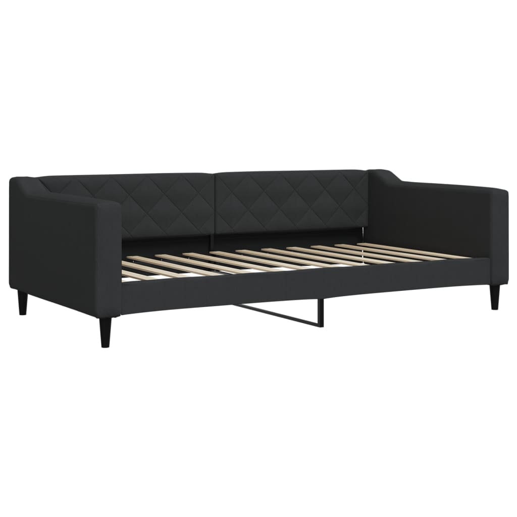 Sofá-cama com colchão 100x200 cm tecido preto