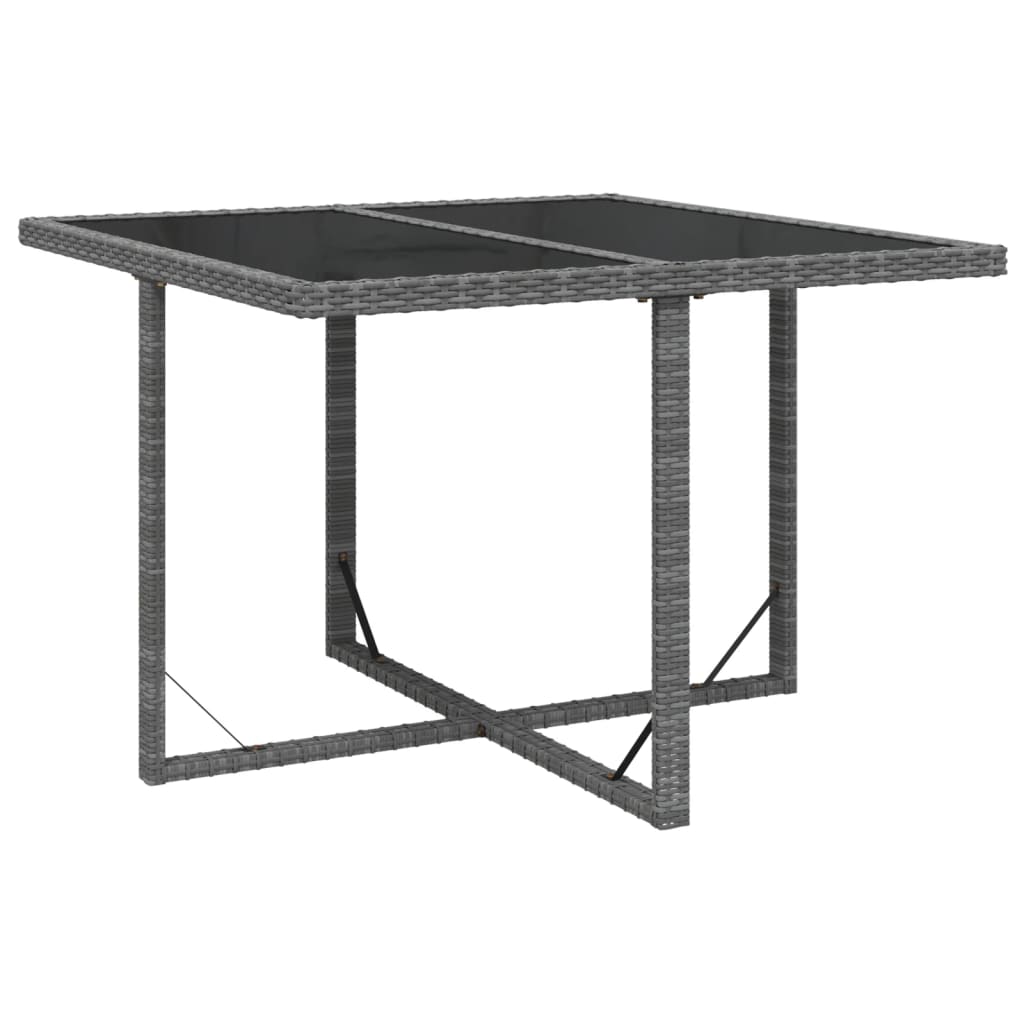9 Pcs conjunto jantar p/ jardim c/ almofadões vime PE cinzento