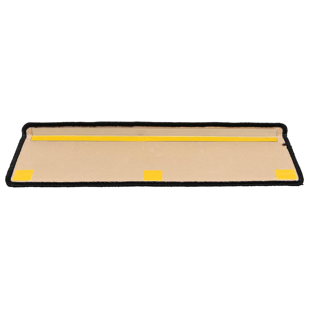 Tapetes de escada autoadesivos 15 pcs 65x21x4 cm preto/cinzento