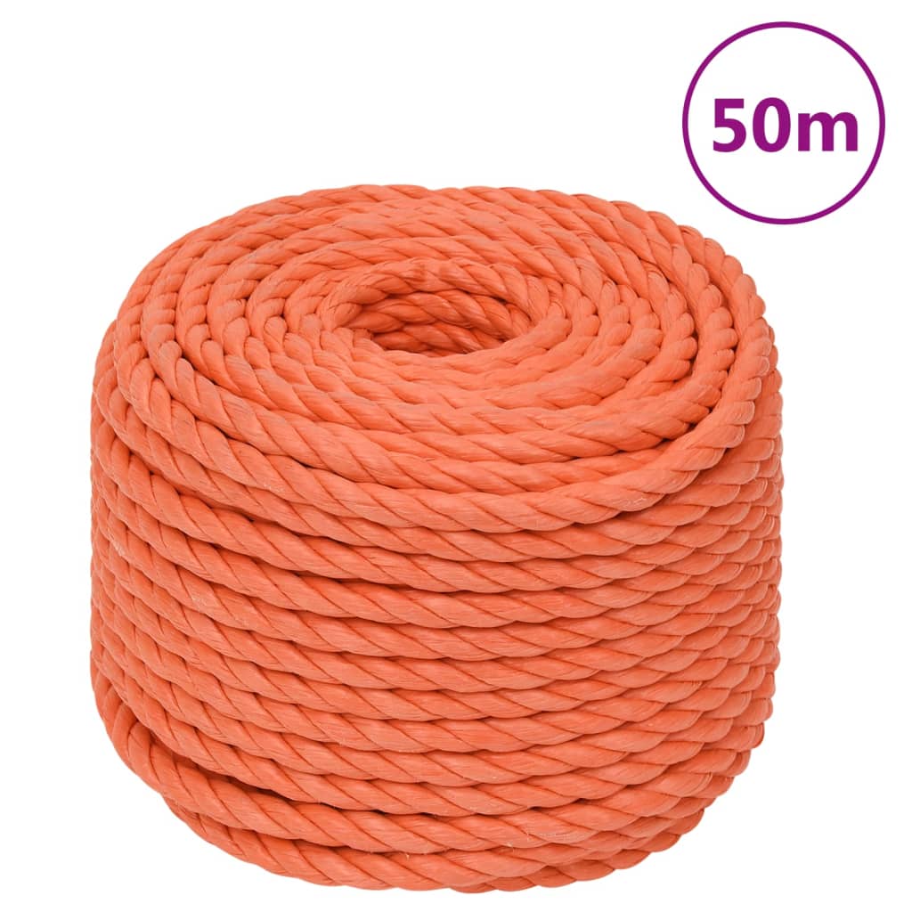 Corda de trabalho 12 mm 50 m polipropileno laranja