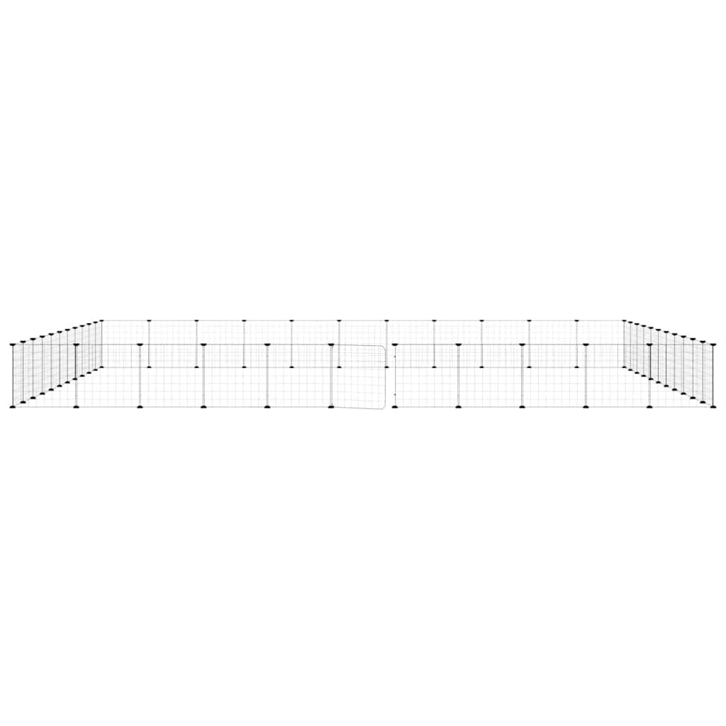 Gaiola p/ animais de 44 painéis c/ porta 35x35 cm aço preto