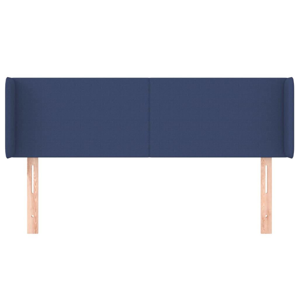 Cabeceira de cama c/ abas tecido 147x16x78/88 cm azul