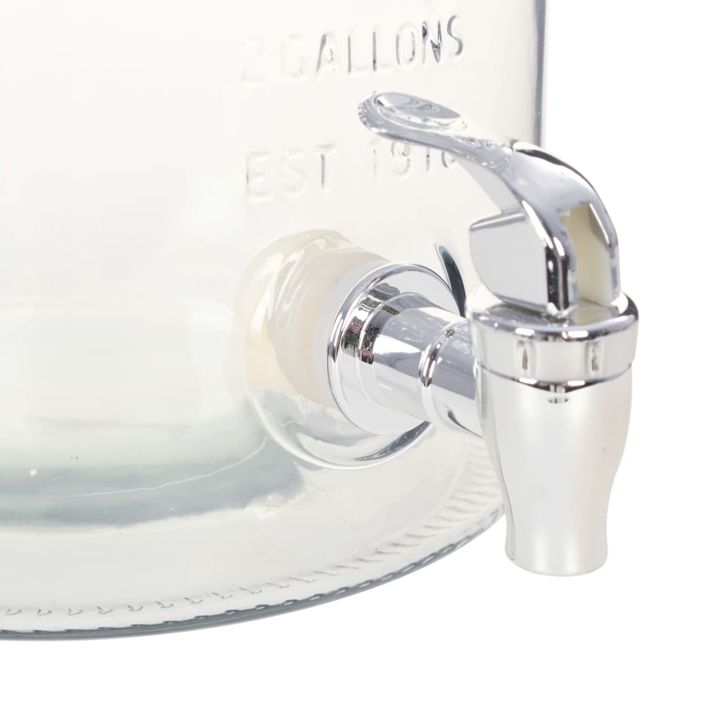 Dispensador de água xxl com torneira transparente 8 l vidro