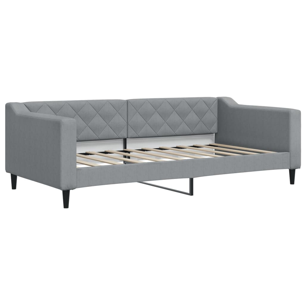 Sofá-cama c/ gavetão e gavetas 90x190 cm tecido cinzento-claro