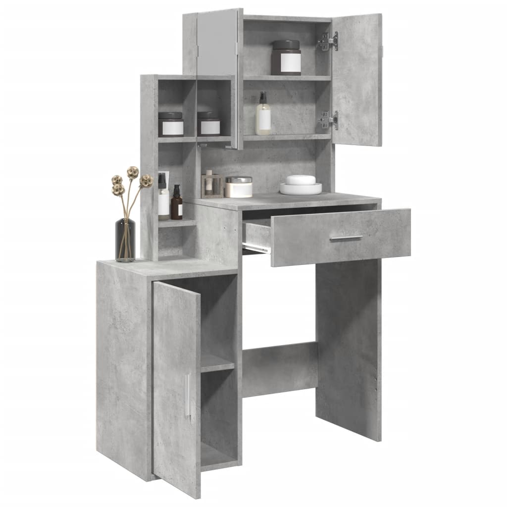 Toucador com armário 80x35x132 cm cor cinzento cimento