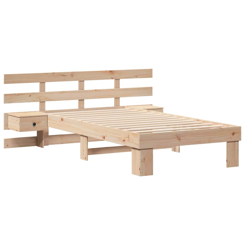 Estrutura da cama com cabeceira castanho 75 x 190 cm
