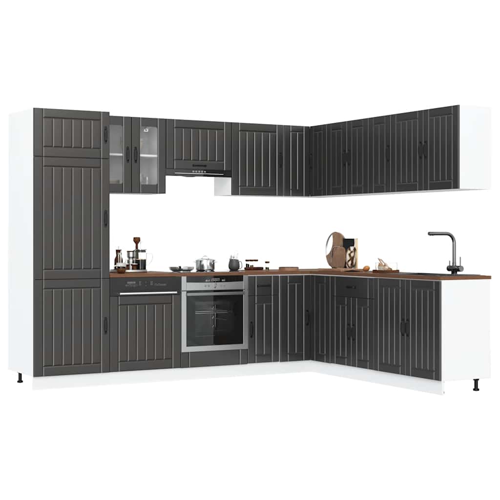 14 Peças armário de cozinha conjunto lucca preto