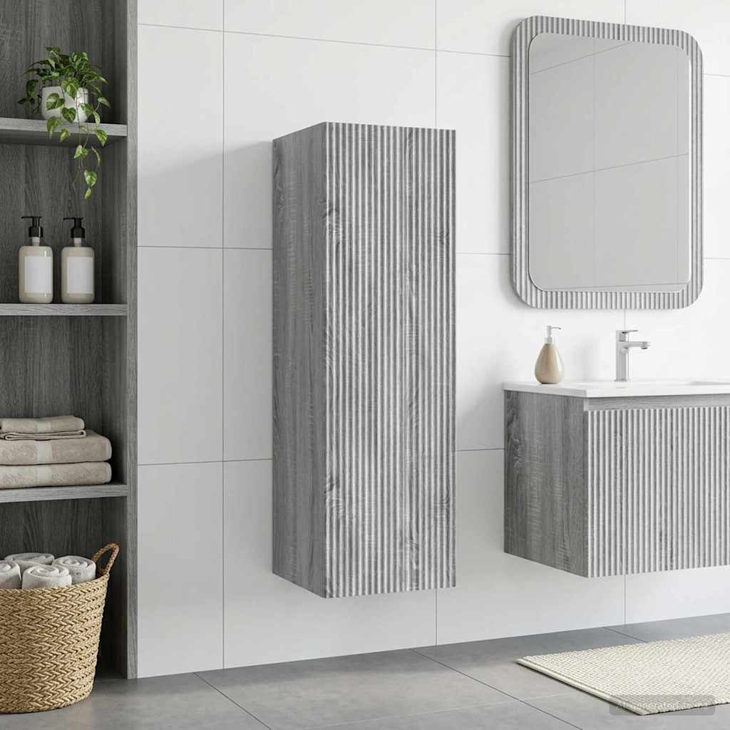 Gabinete de banheiro suspenso sonoma cinzento 33 x 34,5 x 60 cm