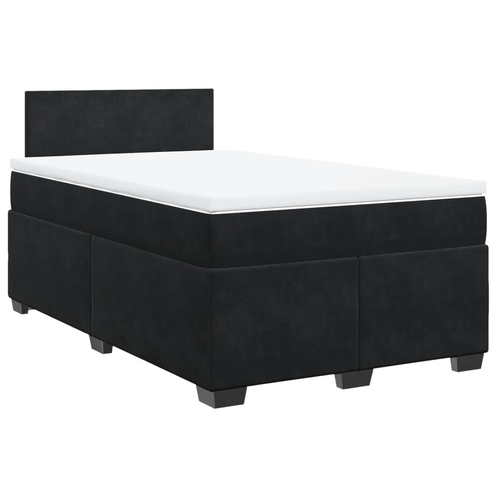 Cama boxspring com colchão 120x190 cm veludo preto