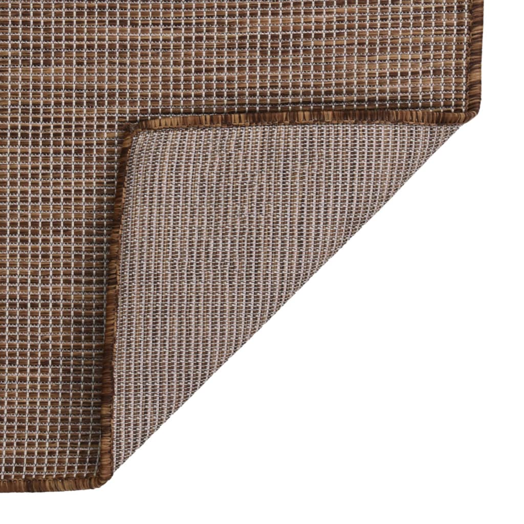Tapete de tecido plano para exterior 200x280 cm castanho