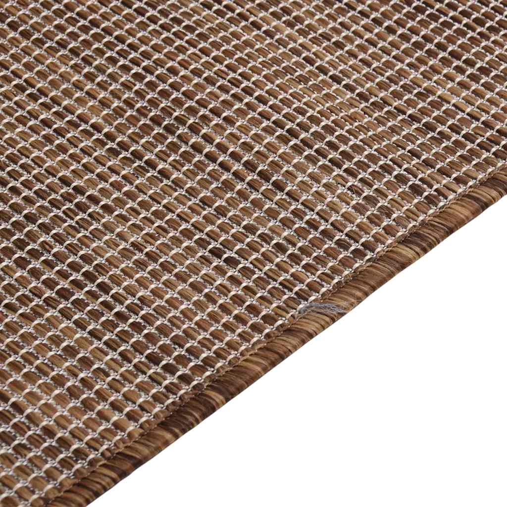 Tapete de tecido plano para exterior 200x280 cm castanho