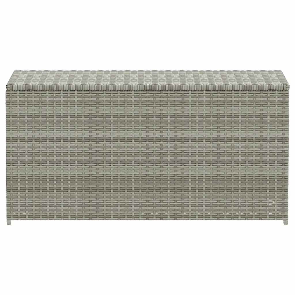 Caixa de arrumação para jardim 100x50x50 cm vime PE cinzento