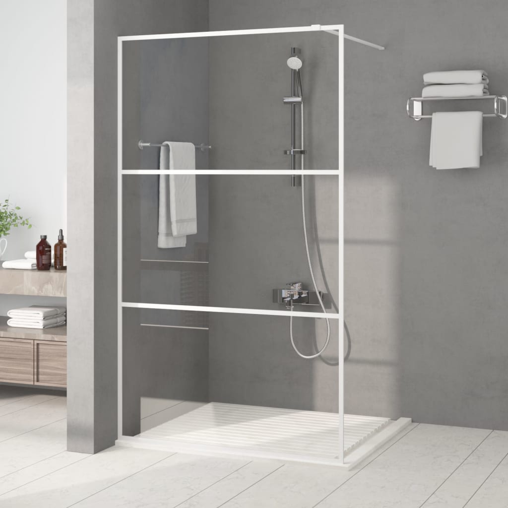 Divisória de chuveiro branco 115x195 cm vidro esg transparente