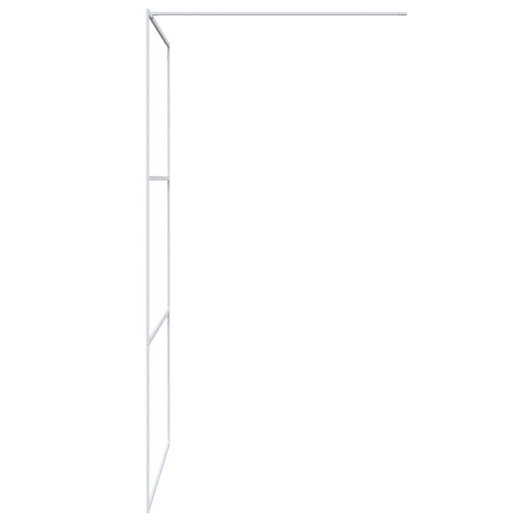 Divisória de chuveiro branco 115x195 cm vidro esg transparente