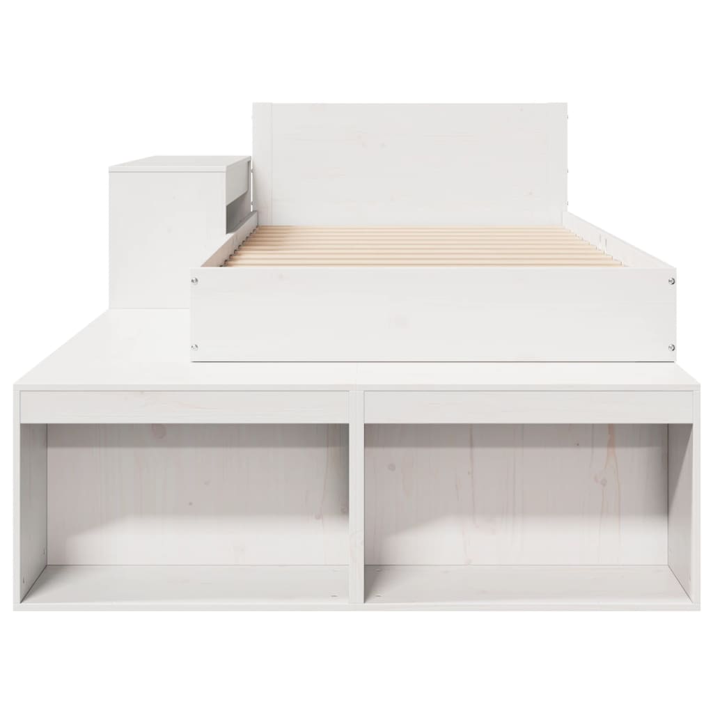 Cama sem colchão 75x190 cm madeira de pinho maciça branco