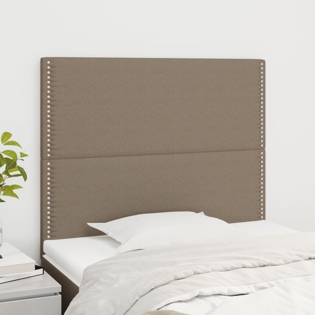 Cabeceira taupe 90x5x118/128 cm tecido