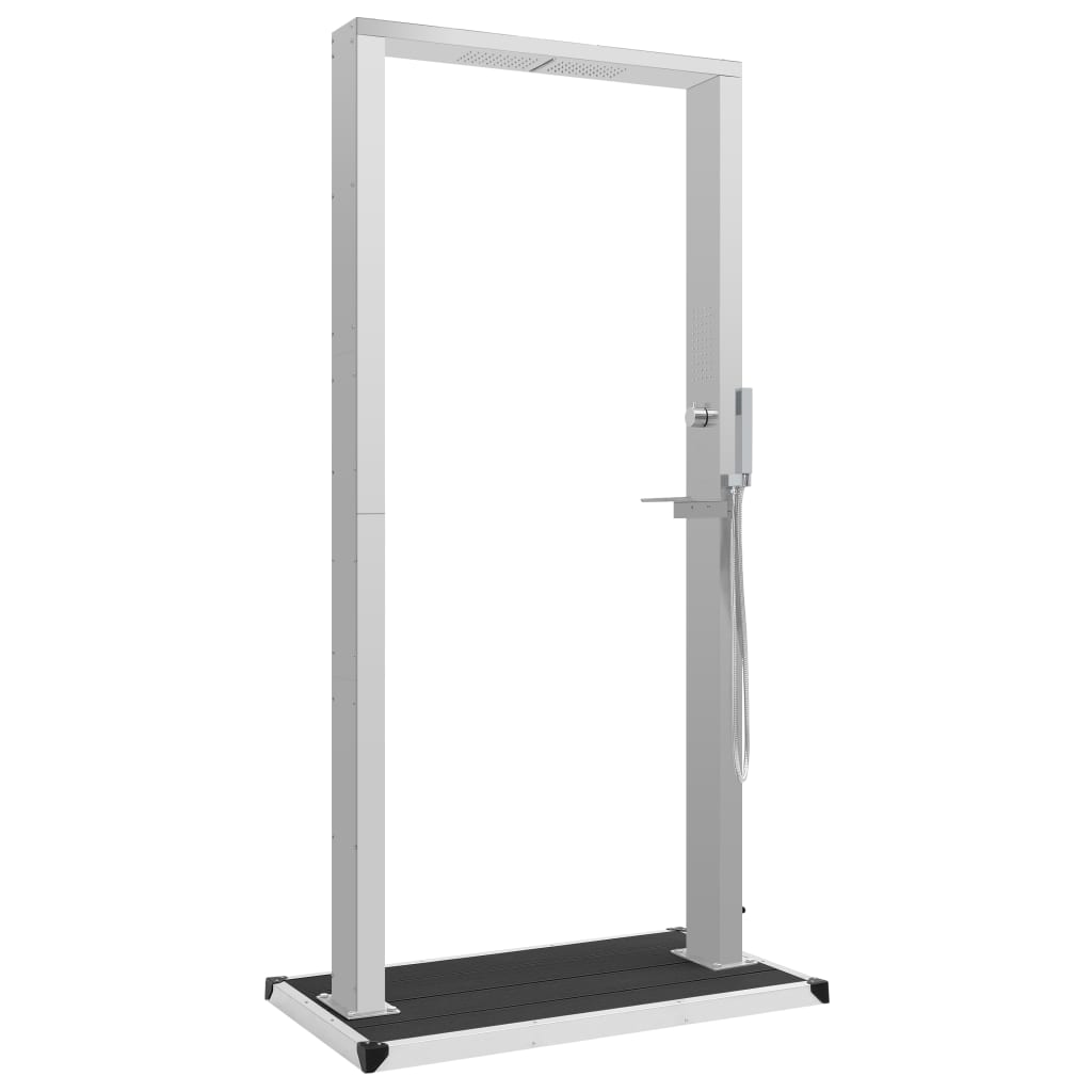 Chuveiro para exterior com base wpc aço inoxidável