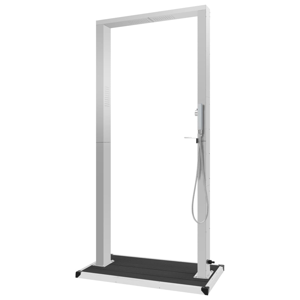Chuveiro para exterior com base wpc aço inoxidável
