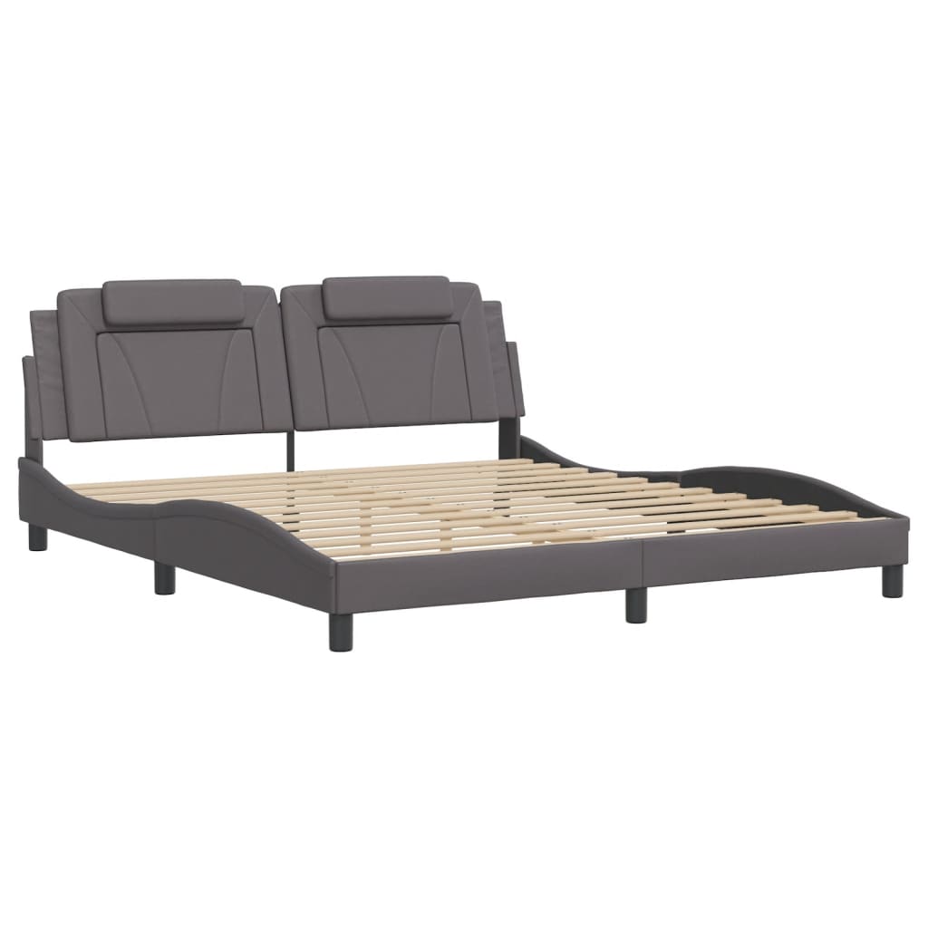 Estrutura de cama viana com LED sem colchão 180x200cm cinza