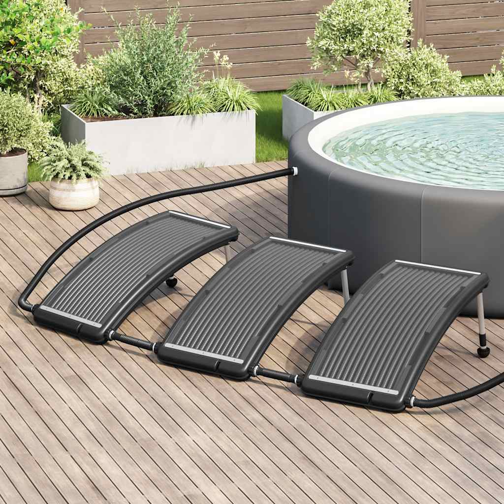 Painéis de aquecimento solar curvos p/ piscina 3 pcs 110x65 cm
