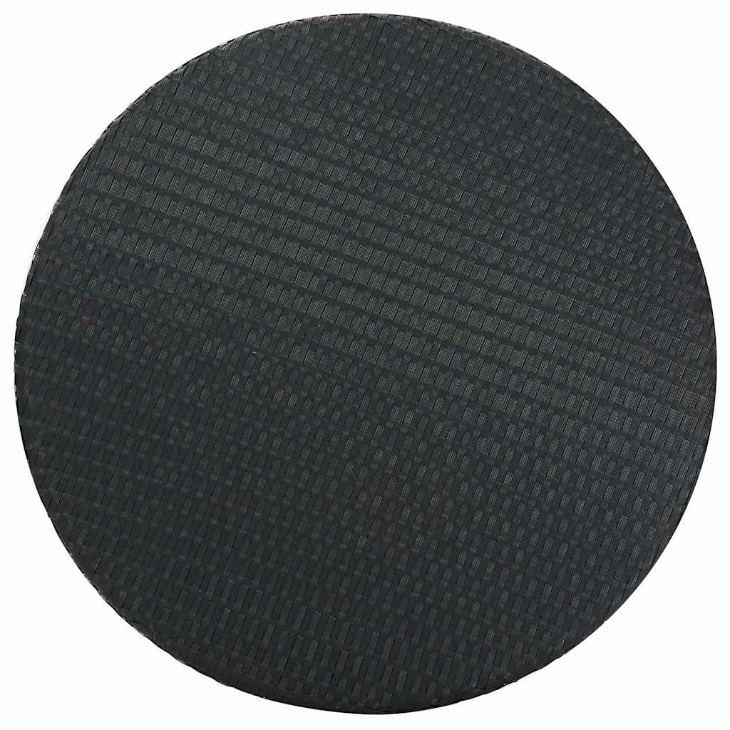 Mesa de jardim 75,5x106 cm vime PE preto