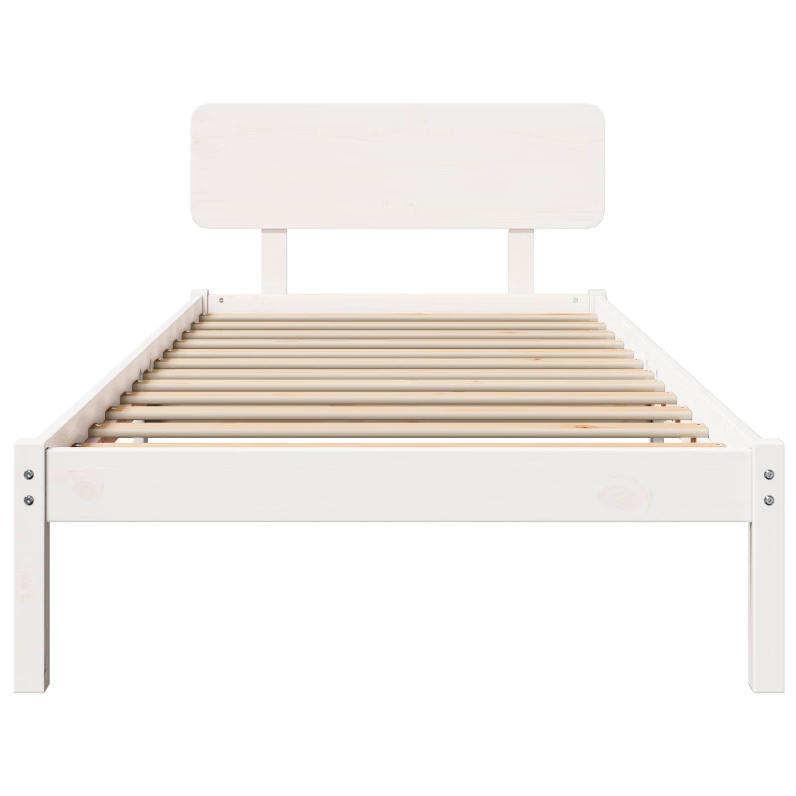 Estrutura da cama branco 90 x 190 cm madeira de pinheiro sólida
