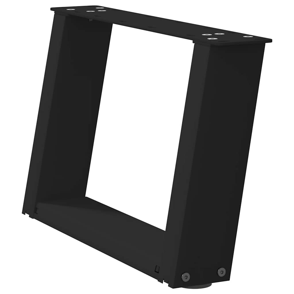 Pés para mesa de centro em formato de u, 2 peças, preto, 40x(30-31) cm, aço