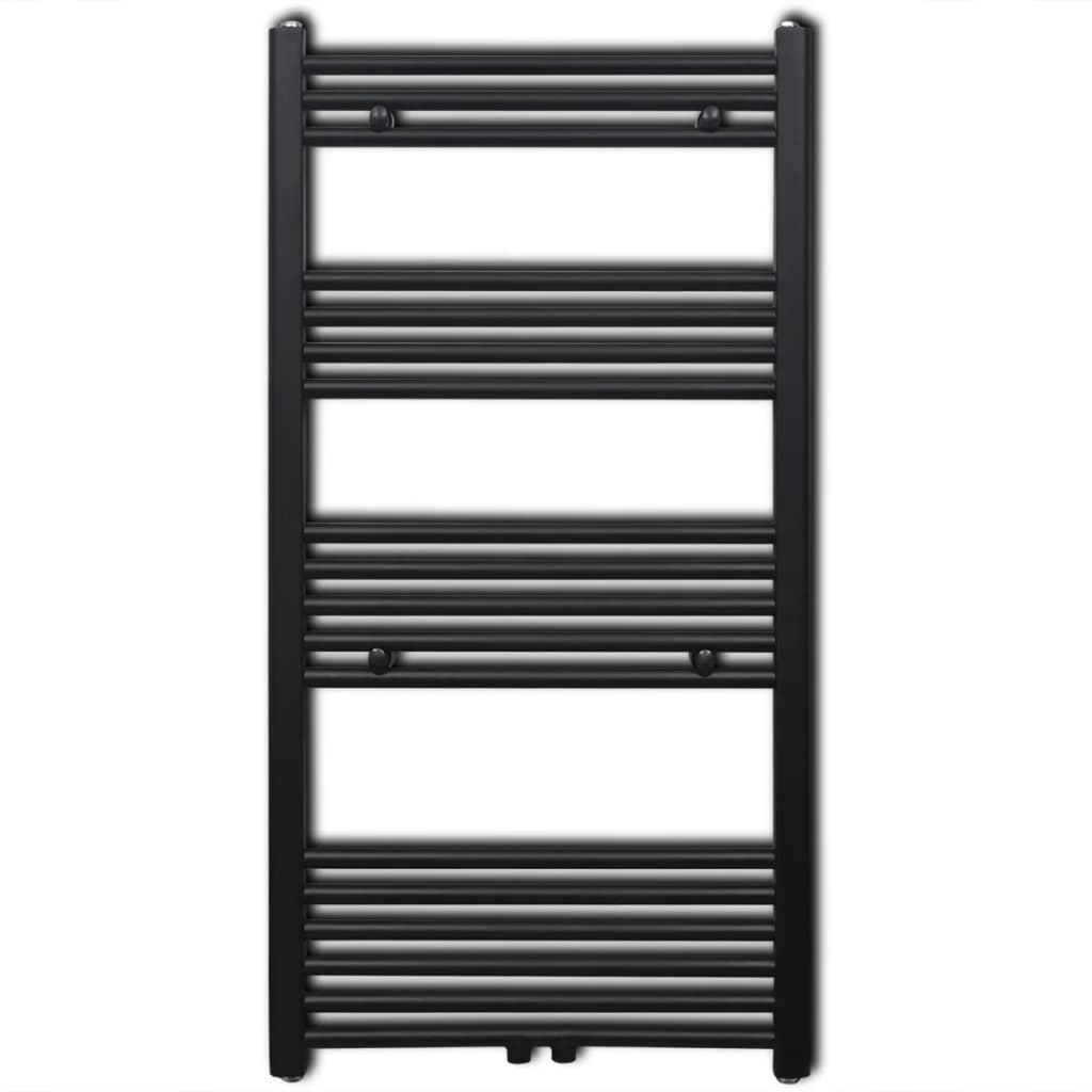 Aquecedor toalhas casa de banho liso 600 x 1160 mm preto