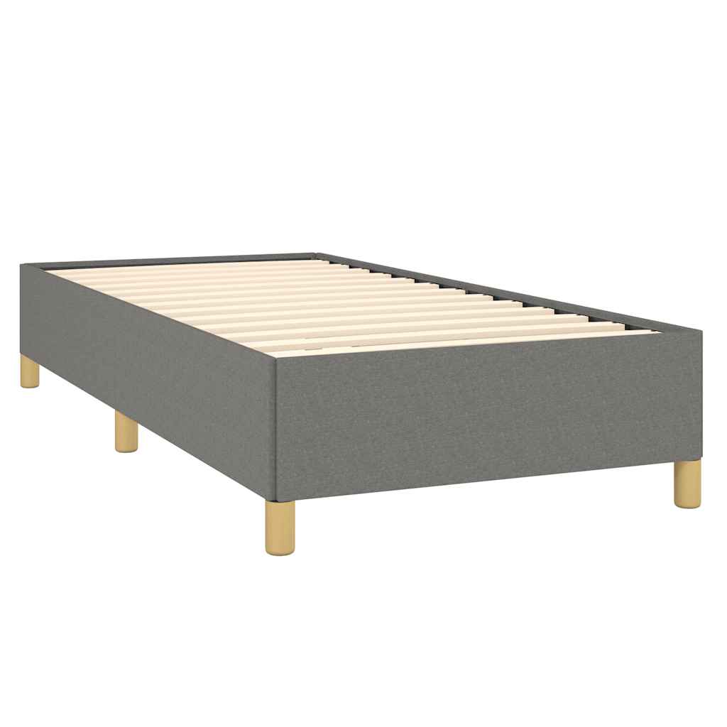 Estrutura de cama sem colchão 90x200 cm tecido cinzento-escuro